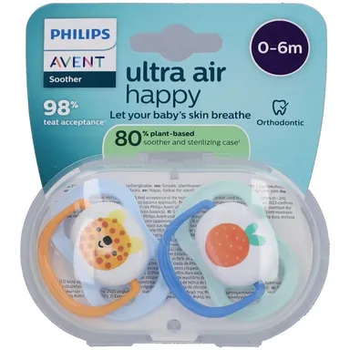 Philips Avent Sucette Ultra Air +0M Garçon Duopack