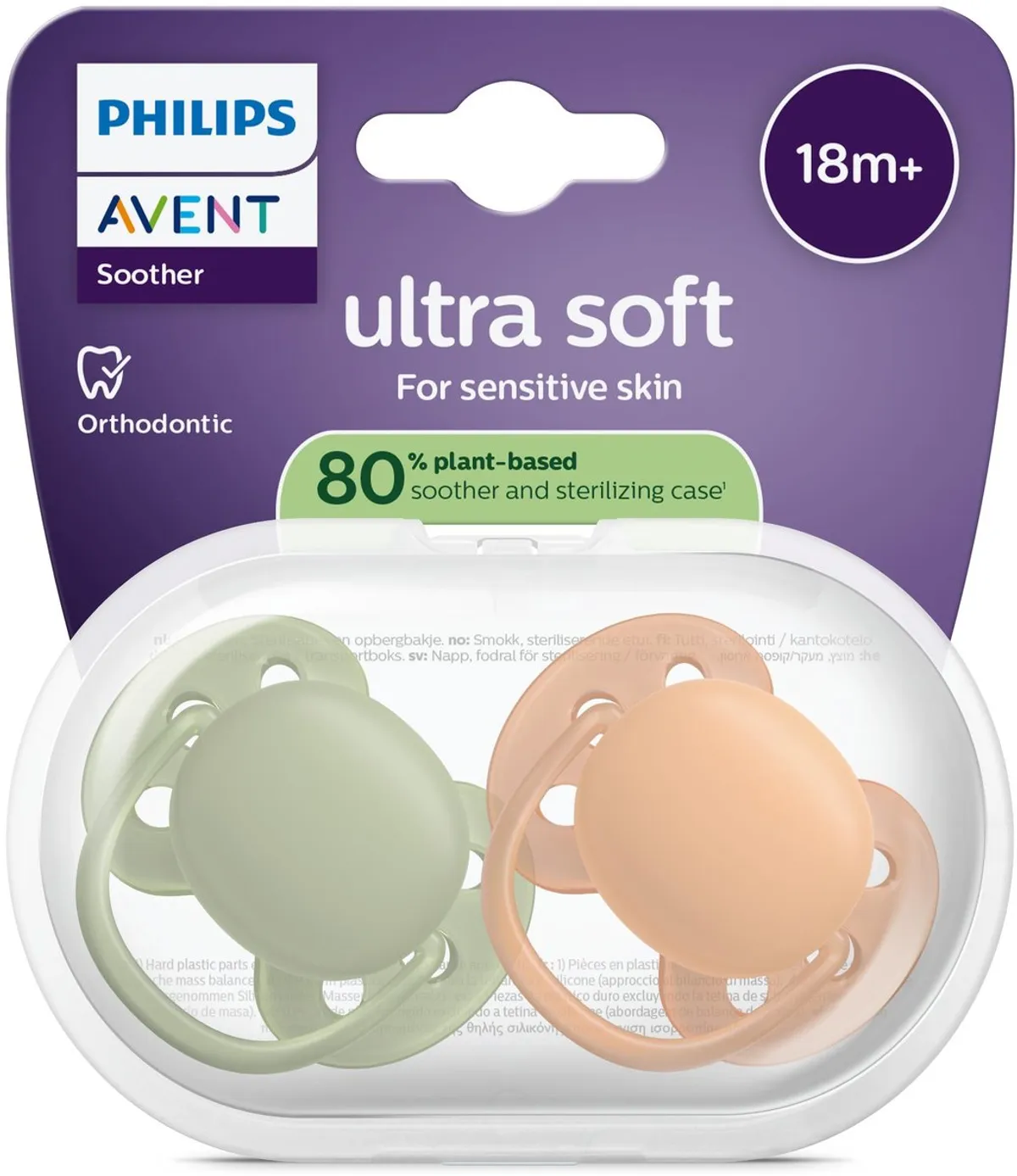 Philips Avent Fopspeen Ultra Soft +18M Terracotta/Kaki Duopack