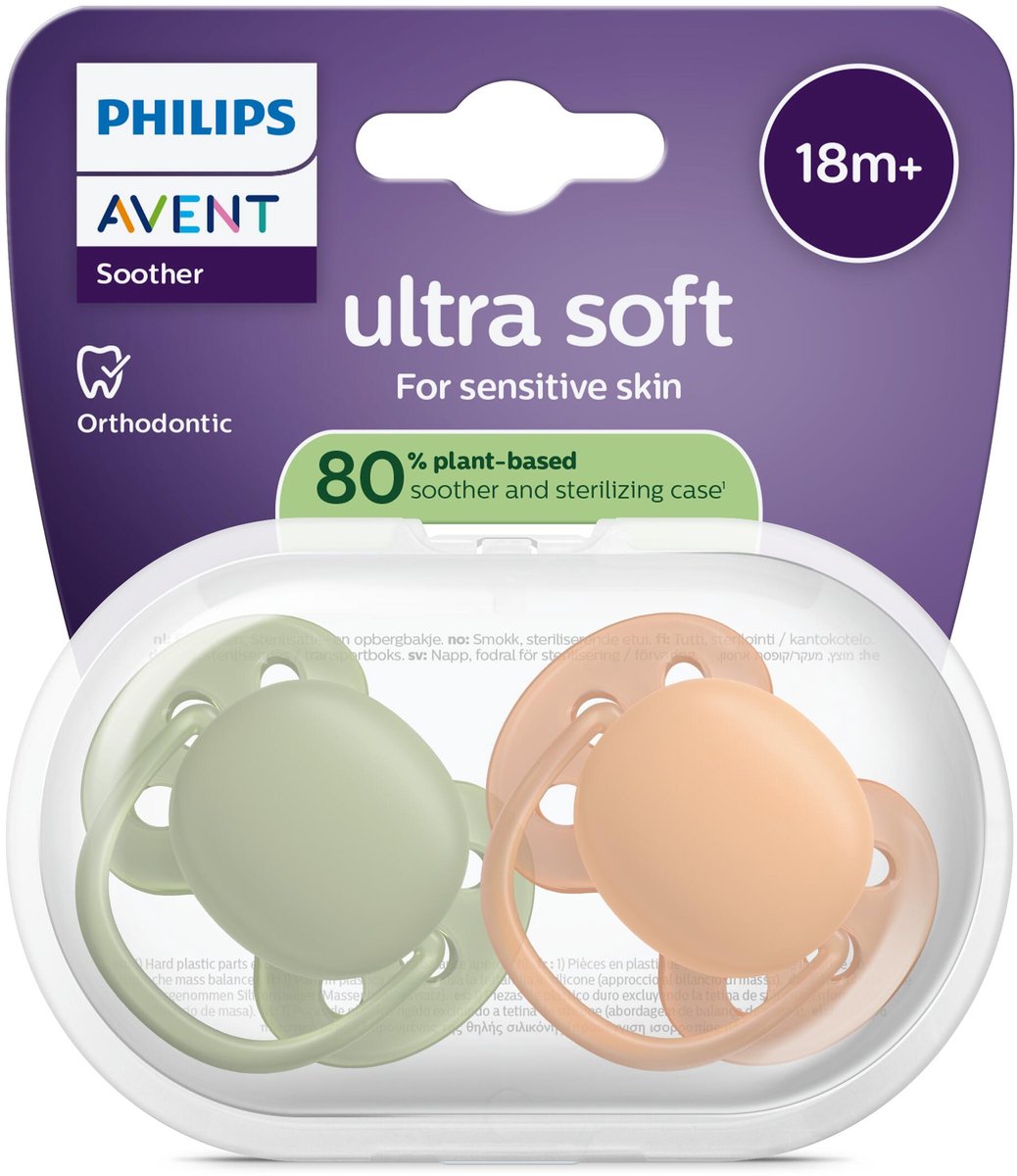Philips Avent Fopspeen Ultra Soft +18M Terracotta/Kaki Duopack - Avent