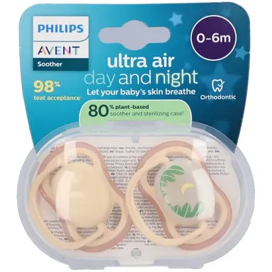 Philips Avent Sucette Air +0M Nuit/Jour Duopack