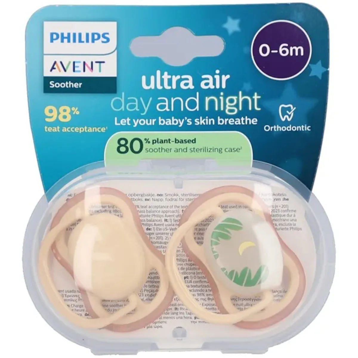 Philips Avent Fopspeen Air +0M Nacht/Dag Duopack
