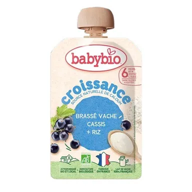 Babybio Gourde Brassé Vache Cassis Riz 100g