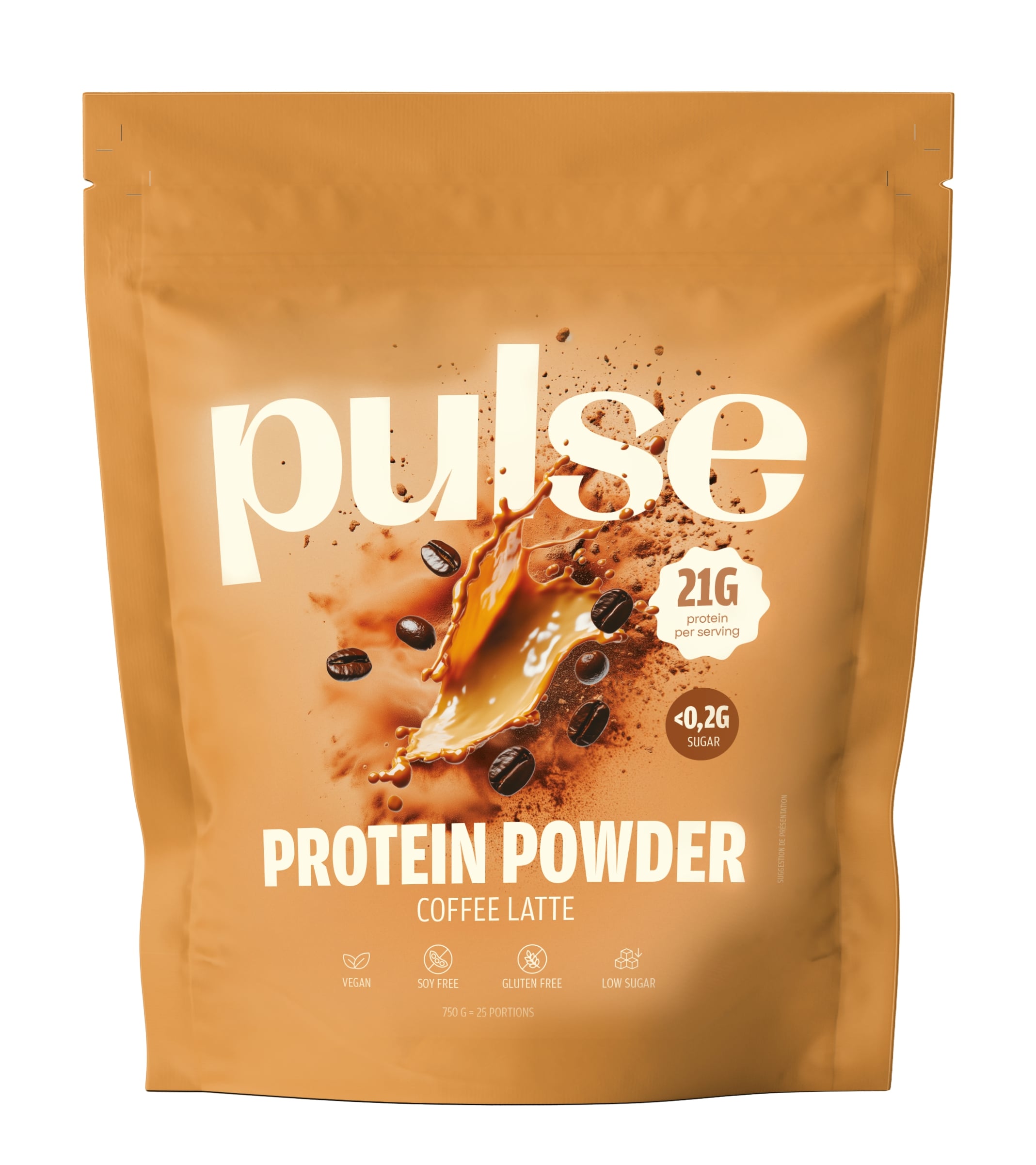 Pulse Protein Plantaardig Proteïnepoeder (71%) Koffie 750 g - PULSE PROTEIN