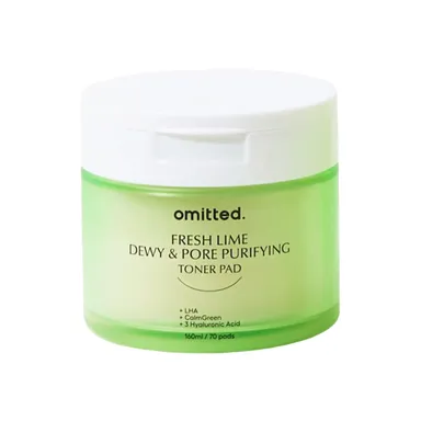 Omitted Fresh Lime Dewy & Pore Toner Pad Purifiants 70 Pièces