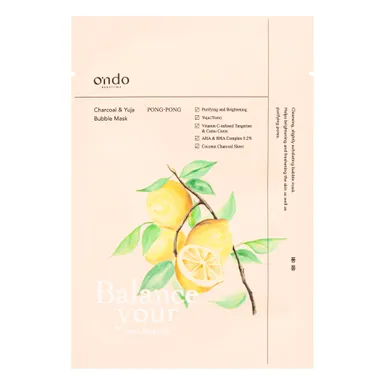 Ondo Beauty 36.5 Masque Tissus Charbon & Yuja Bubble Mask Pong-Pong 25ml
