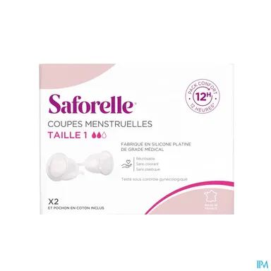 Saforelle Coupes Menstruelles Pack Confort 12h T1 2 Coupes