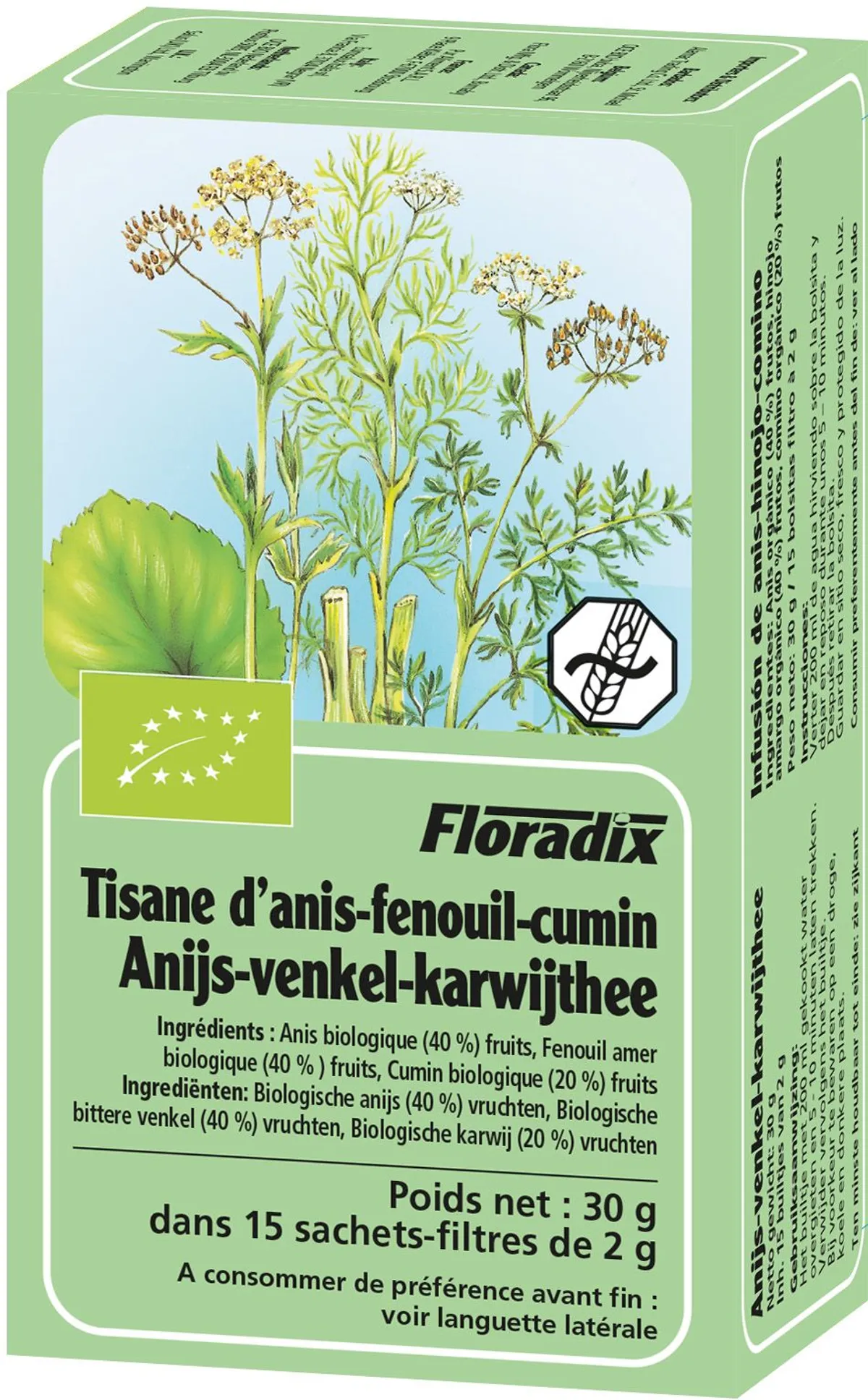 Salus Tisane Anis-Fenouil-Cumin Bio 15 Sachets
