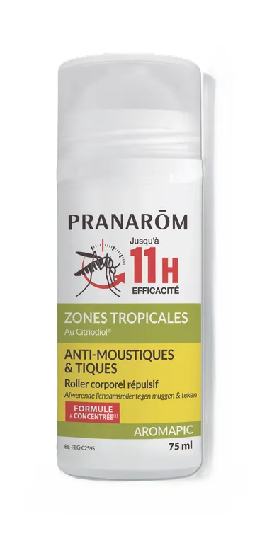 Pranarôm Aromapic Roller Répulsif Corps Moustiques & Tiques 75ml