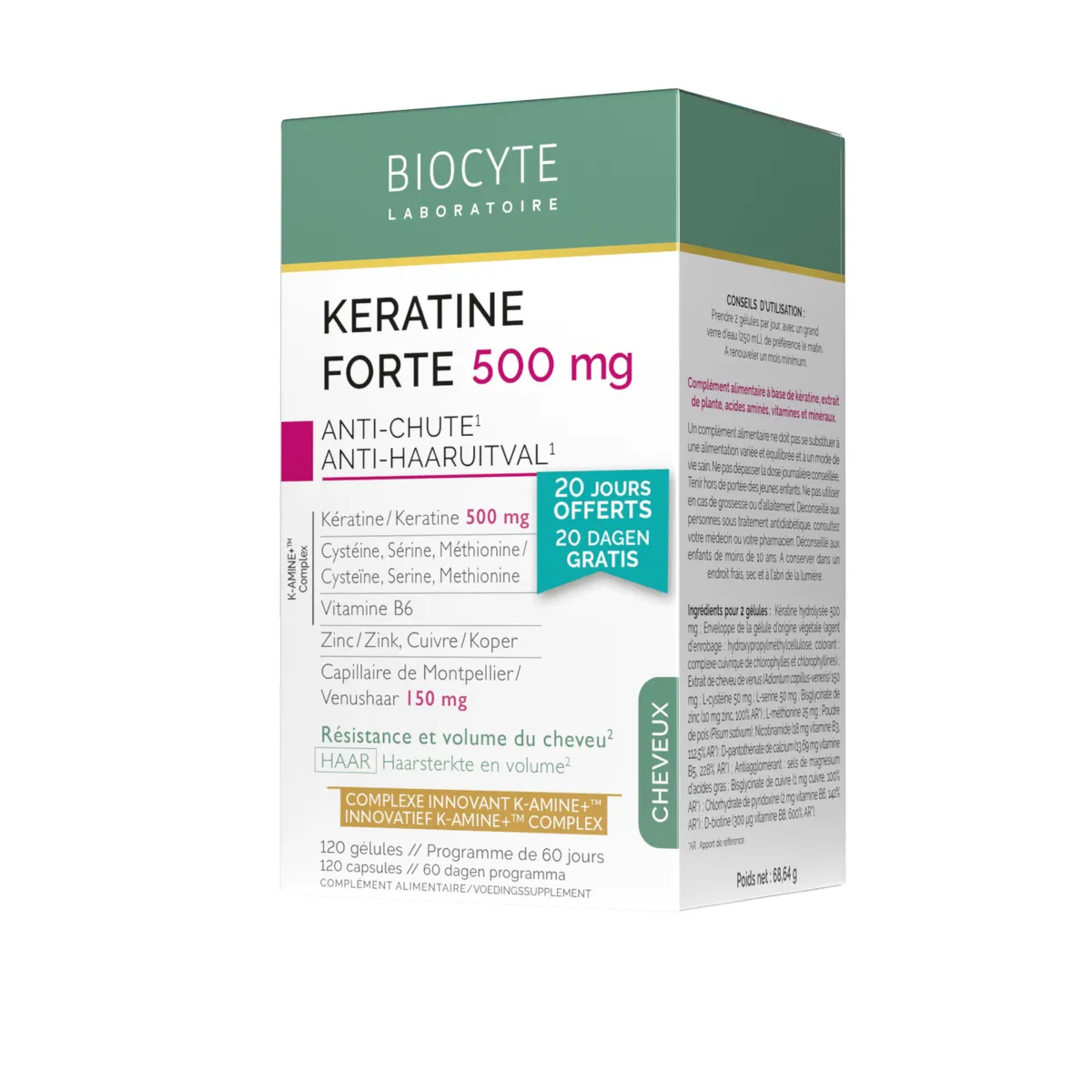 Biocyte Keratine Forte 500 mg 120 Capsules