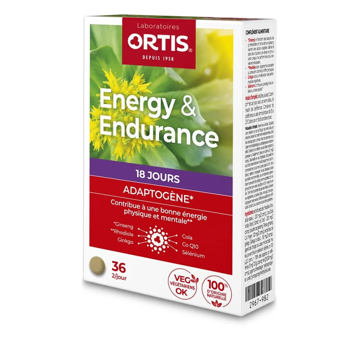 Ortis Energy & Endurance 36 Comprimés