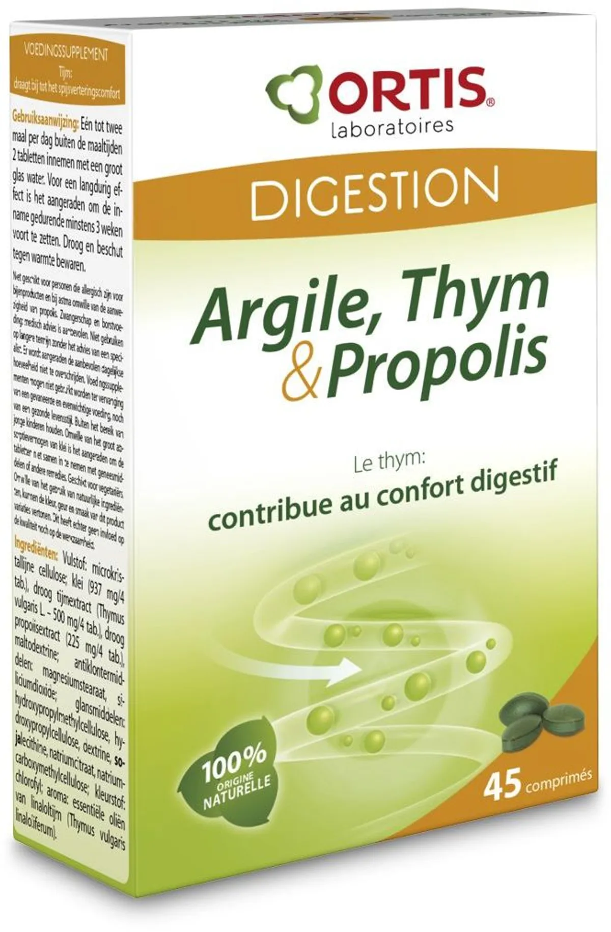 Ortis Argile-Thym-Propolis 3x15 Comprimés