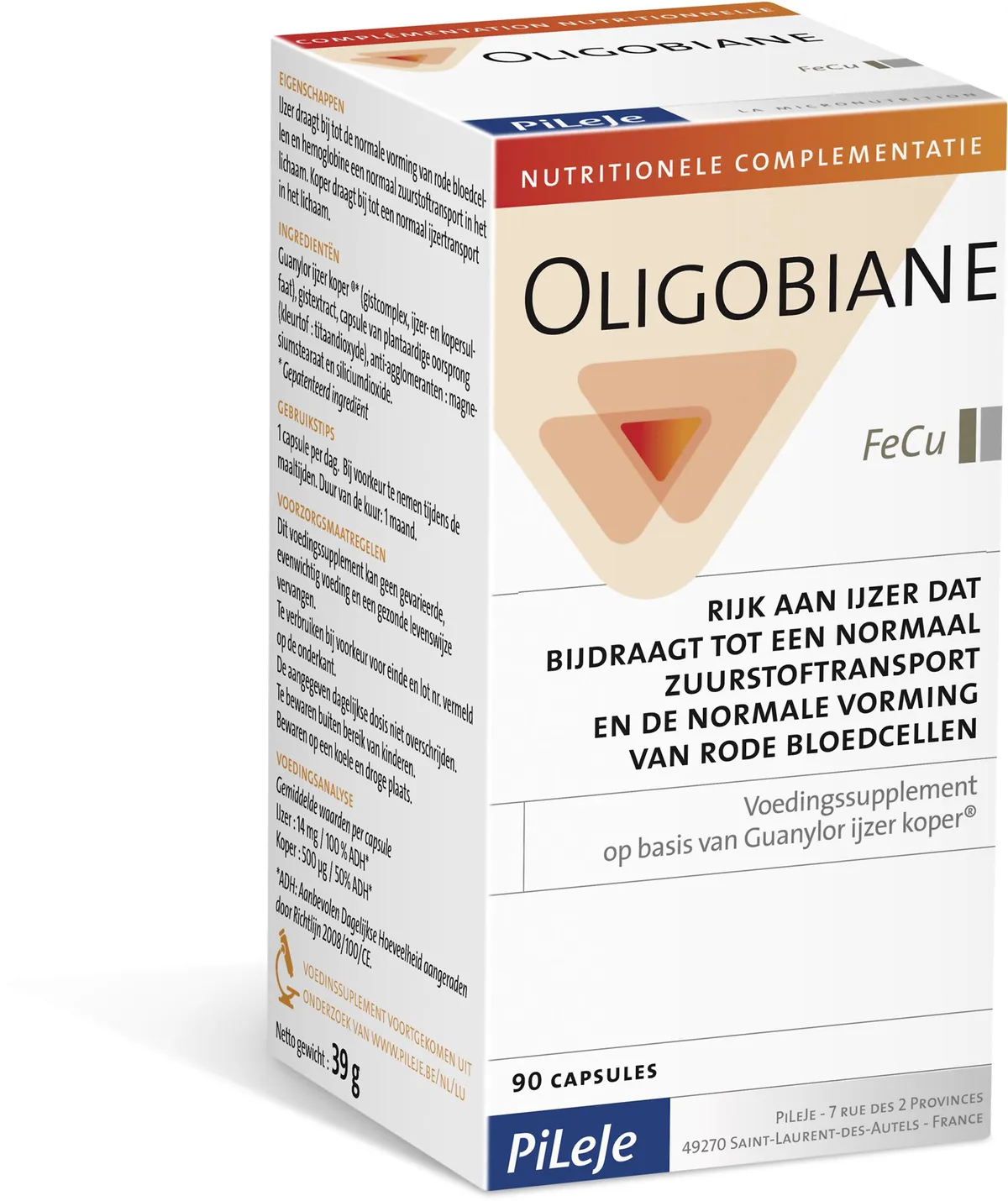 Oligobiane Fe Cu 90 Gélules x440mg