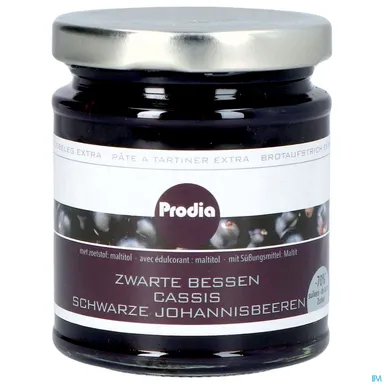 Prodia Broodbeleg Extra Cassis Maltitol 215g
