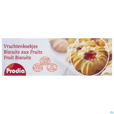 Prodia Vruchtenkoekje + Zoetstof 125 g