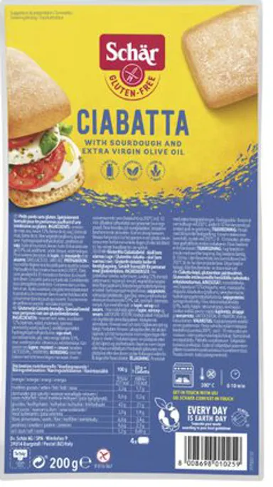 Schar Ciabatta Sans Gluten 200g
