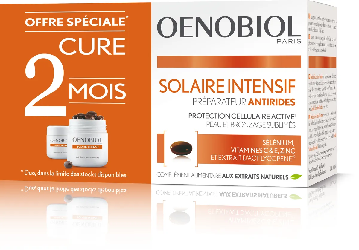 Oenobiol Solaire Intensif Anti-Rides 2 x 30 Capsules (2ème produit à - 20%)