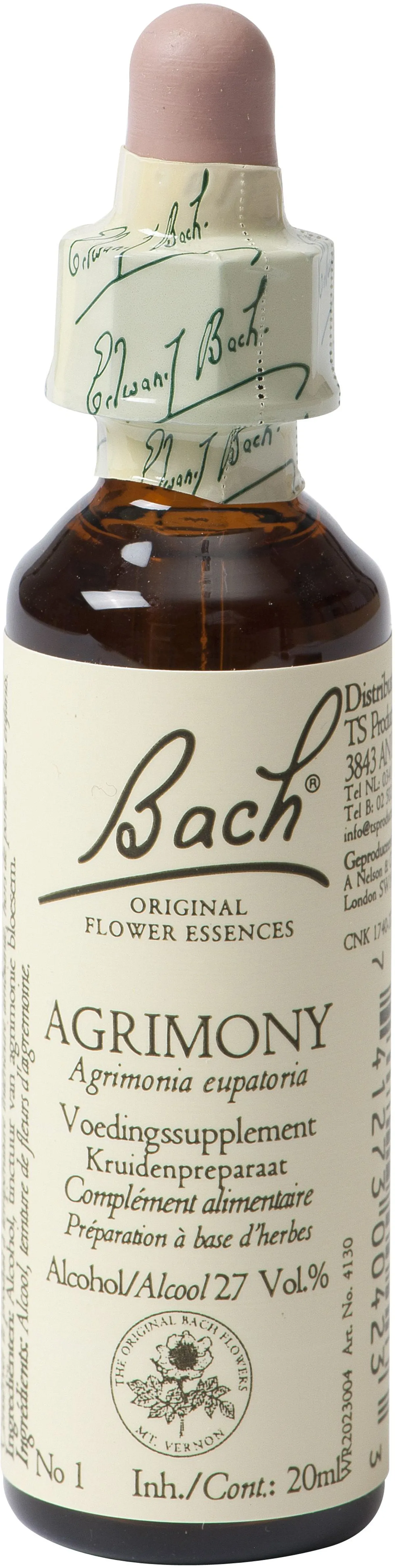 Bach Flower Remedie 01 Agrimony 20ml