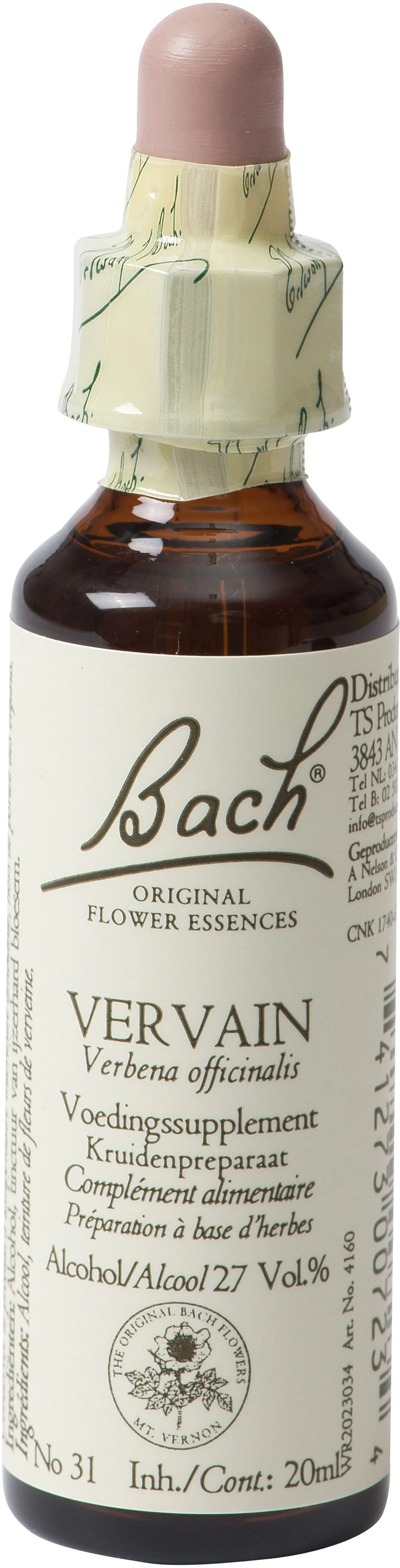 Bach Flower Remedie 31 Vervain 20ml
