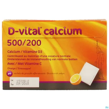 D-Vital Calcium 500/200 Sinaas 40 Zakjes