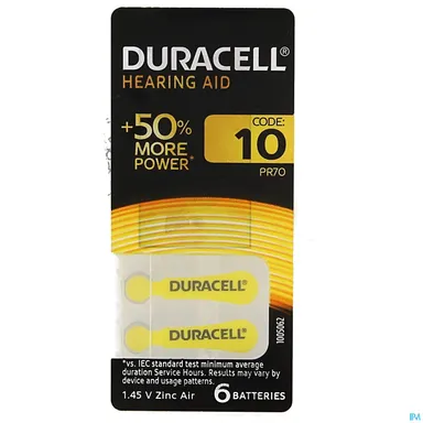 Duracell Easytab Batterij Hoorapparaat Da10 6 Geel
