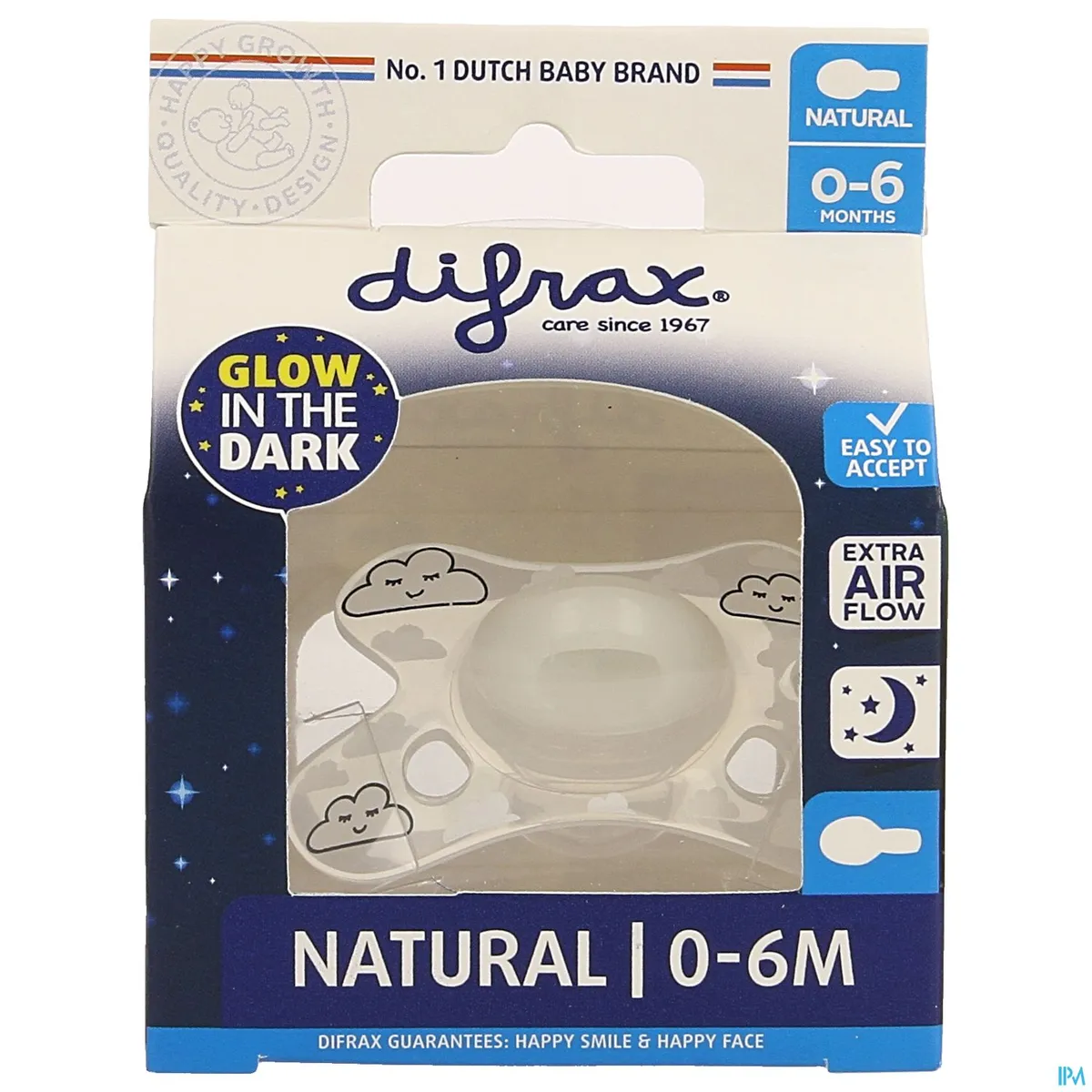 Difrax Fopspeen Natural 0-6 Nacht