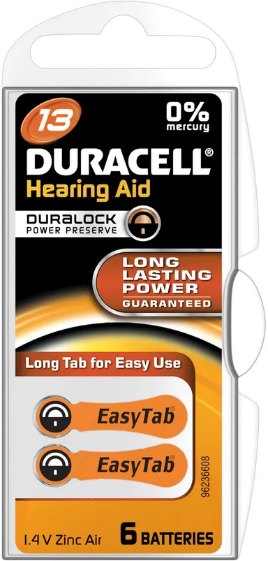 Duracell Easytab Batterij Hoorapparaat Da13 6 Oranje
