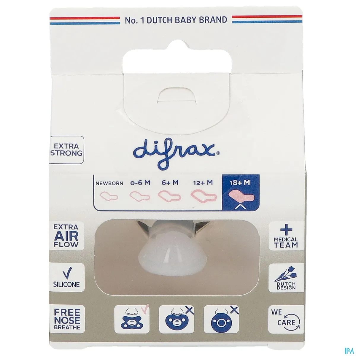 Difrax Dental Fopspeen Extra Forte Vanaf 18 Maanden