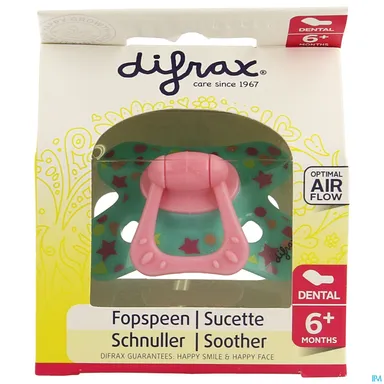 Difrax Siliconen Fopspeen Dental Met Ring +6m
