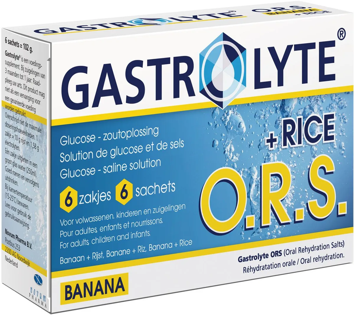 Gastrolyte ORS Riz Banane 6 Sachets de Poudre