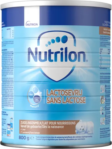 Nutrilon Lactosevrij Zuigelingenmelk Baby Vanaf De Geboorte Poeder Blik 800g