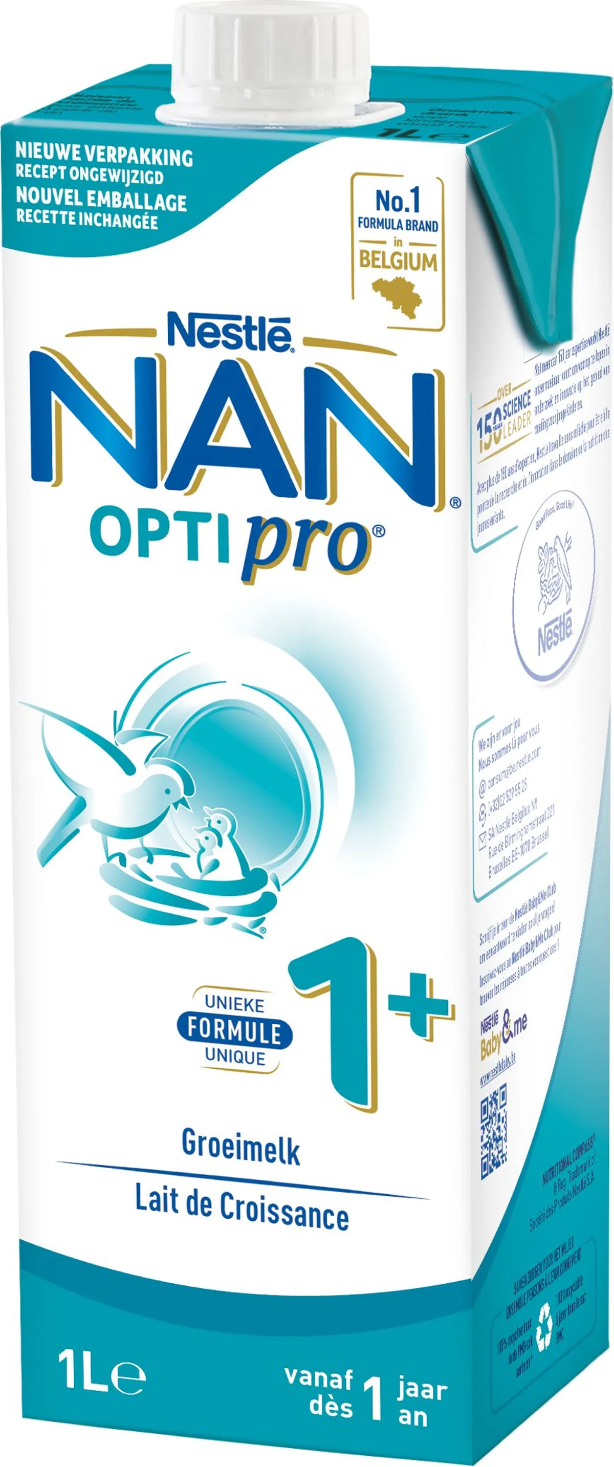 NESTLÉ NAN Optipro Lait de Croissance 1+ Bébé 1L