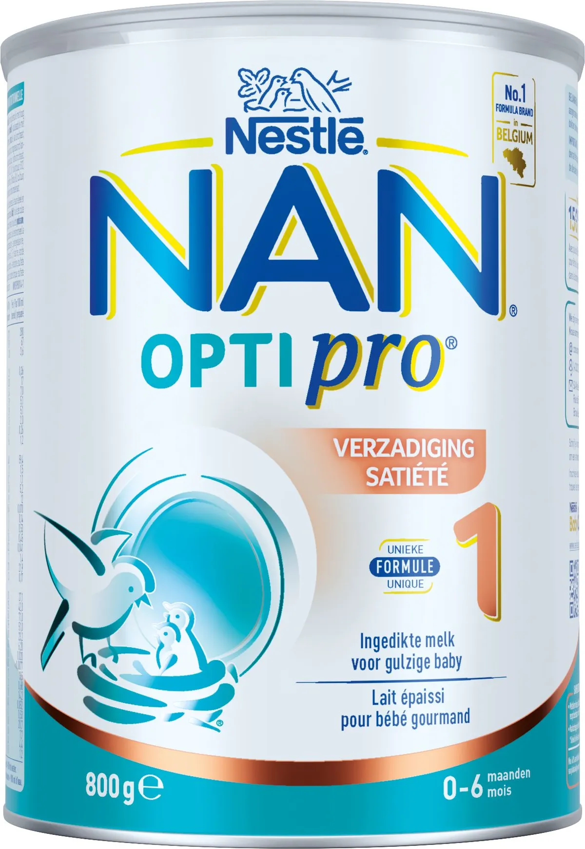 NESTLÉ NAN Optipro Satiété 1 Lait pour Nourrissons épaissi Bébé 0-6 Mois 800g