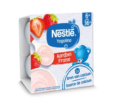 NESTLÉ Yogolino Yoghurt Aardbei Baby 6+ Maanden 4x100g
