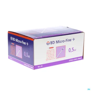 BD Micro-Fine+ Seringues à Insuline 0,3ml (30Gx8mm) 10 Pièces