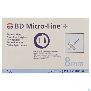 BD Micro-Fine+ Penaalden (31Gx8mm) 100 Stuks
