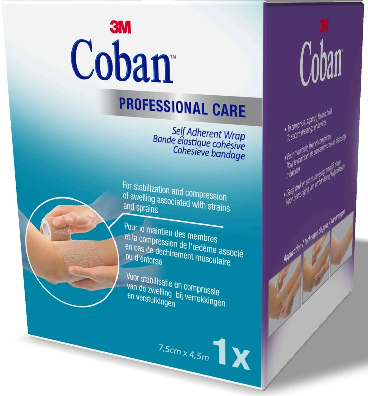 Coban 3M Bande Elastique Cohésive 7,5cm x 4,5m