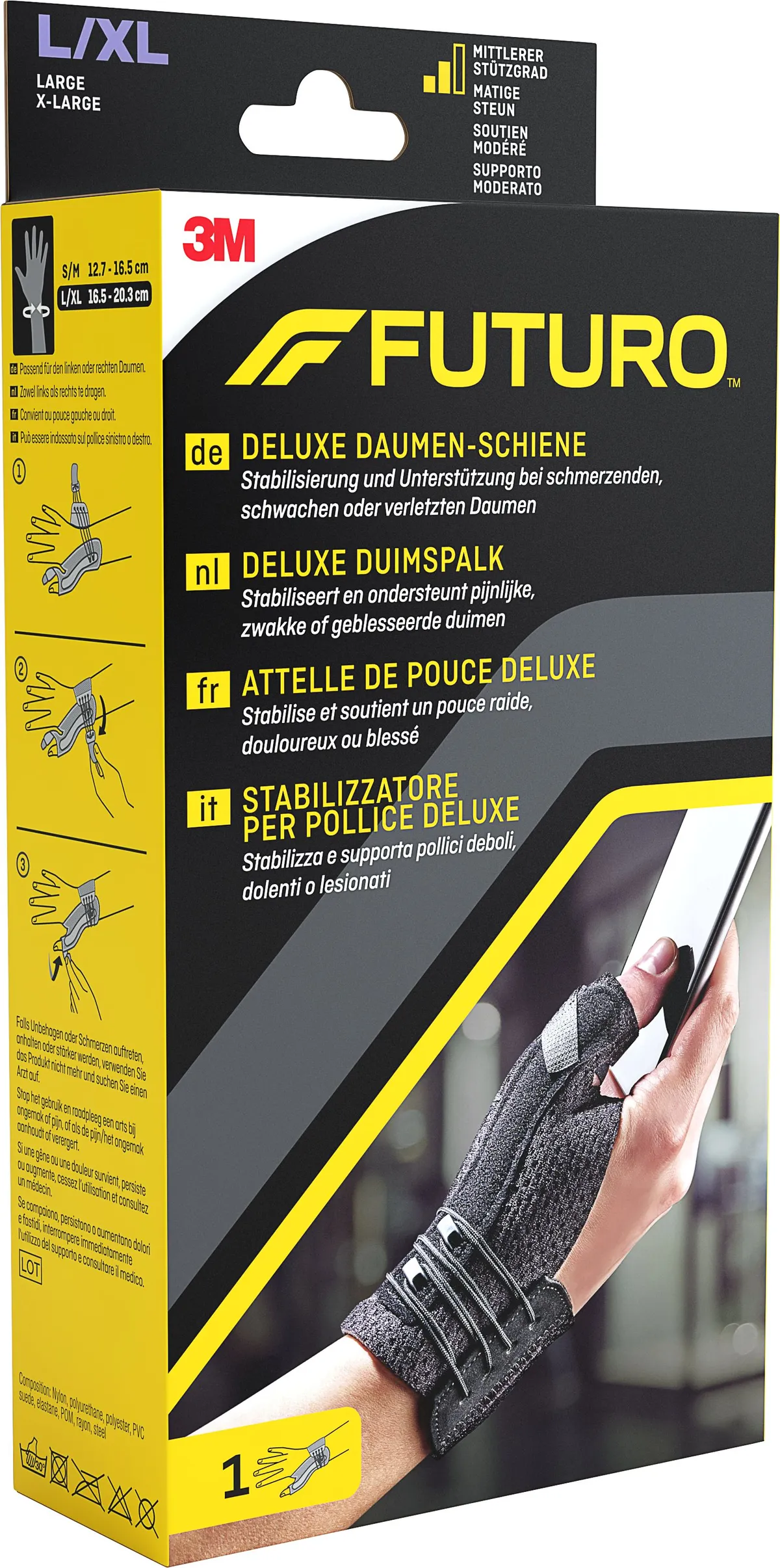Futuro Duimspalk Deluxe Zwart L-XL