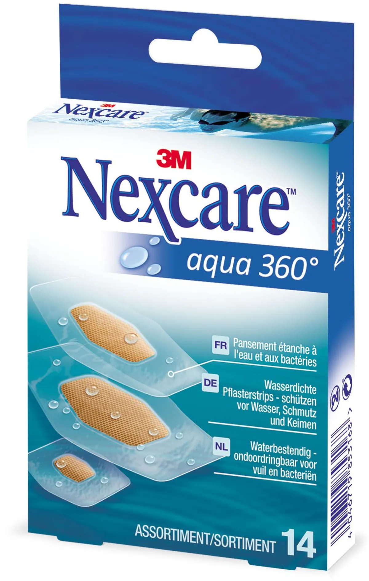 NexCare 3M Aqua 360 Assorted 14 Pansements
