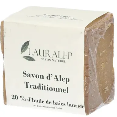 Lauralep Savon d'Alep Traditionnel 20% Laurier Bio 180g
