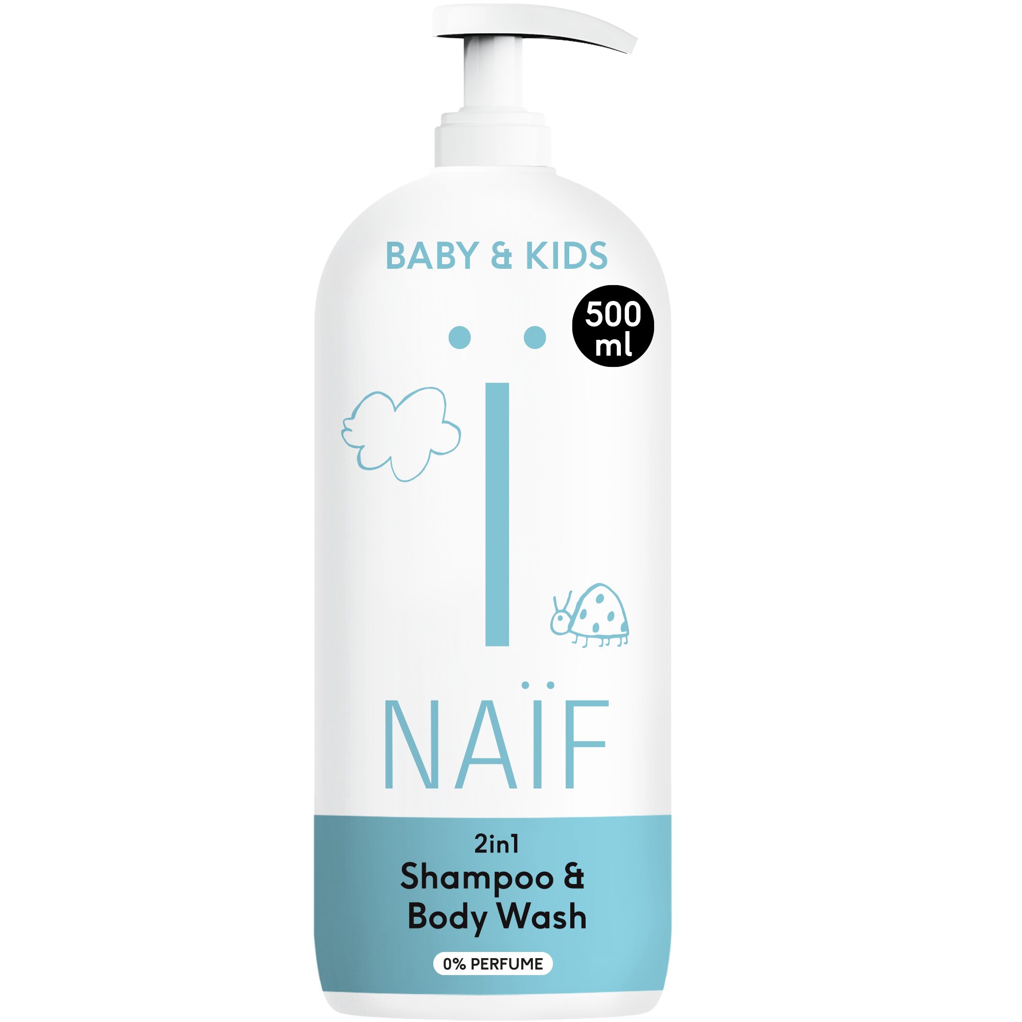 Naïf Baby & Kids 2-in-1 Shampoo & Douchegel Parfumvrij 500ml - Naif