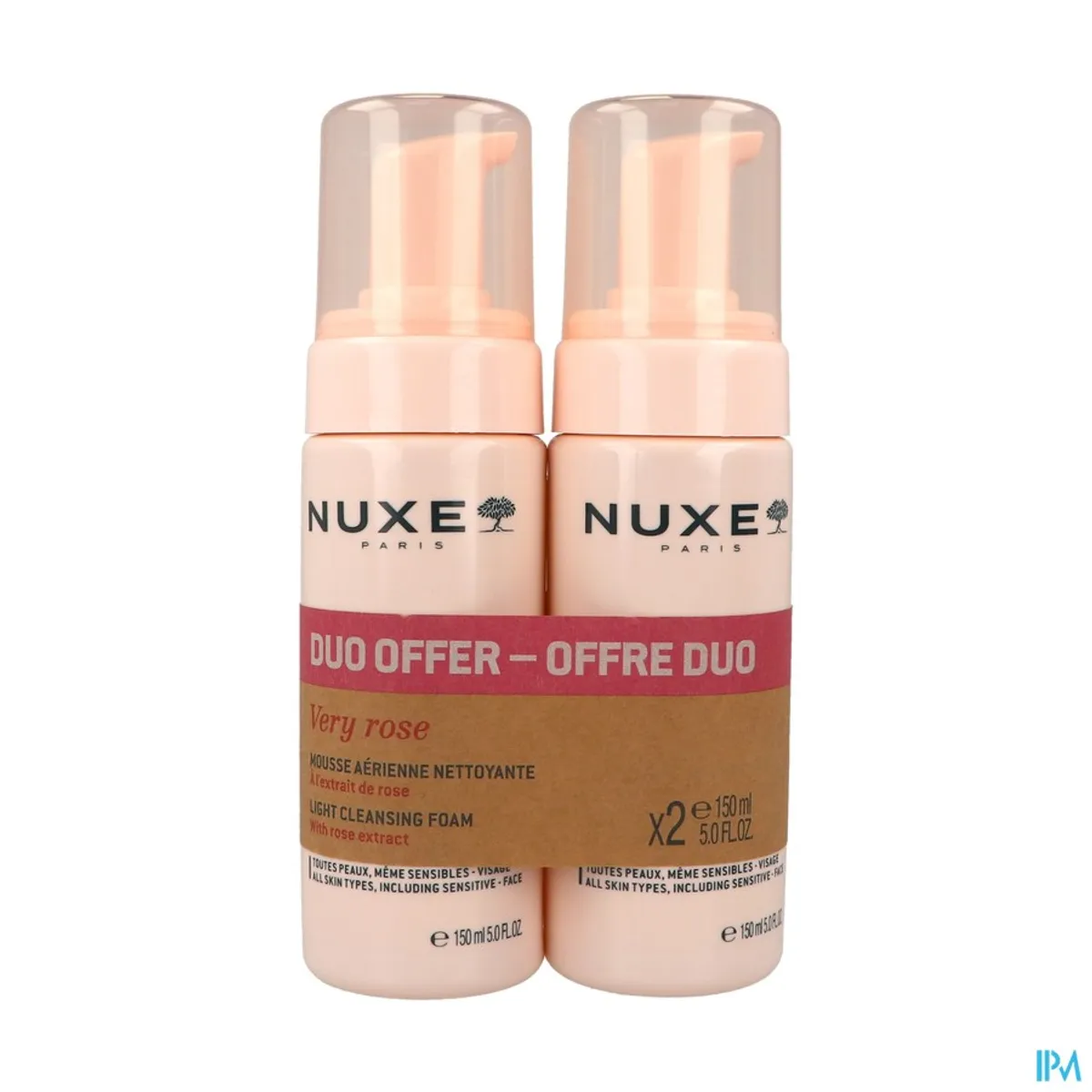 Nuxe Very Rose Mousse Aérienne Nettoyante 2x150ml