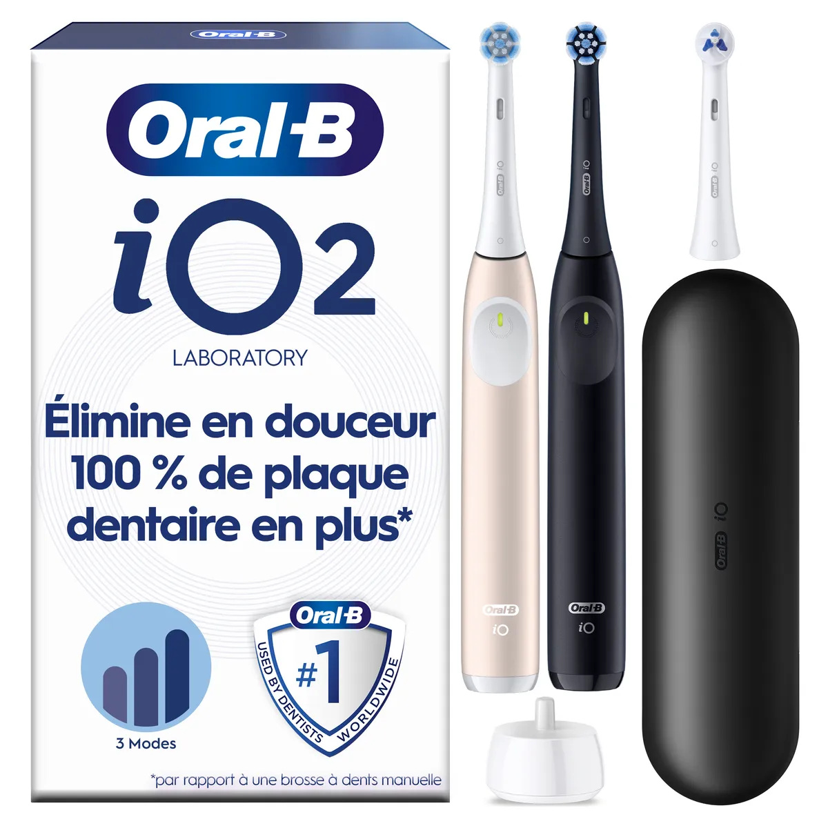 ORAL-B IO LABO 2 DUO PACK BLACK/PINK HANDLE + TC