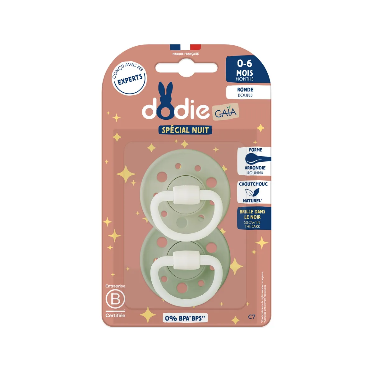 Dodie Fopspenen Gaia 0-6M Duo Nachttuin