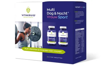 VITAKRUID MULTI DAG & NACHT VROUW SPORT 100% VEGAN 2 X 90 TAB