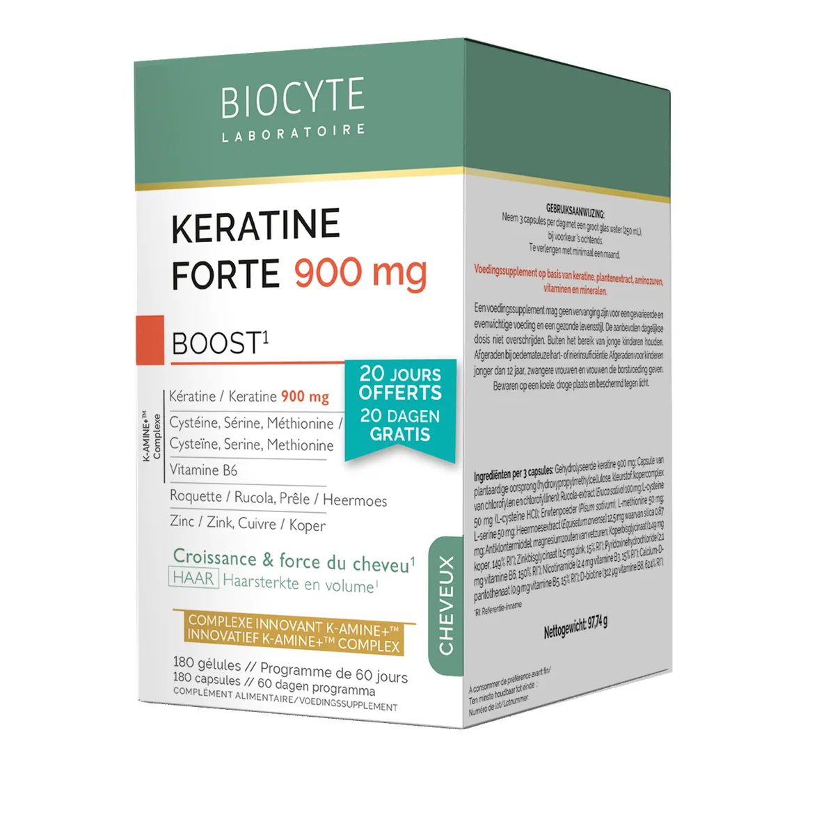 Biocyte Keratine Forte 900 mg 180 Capsules