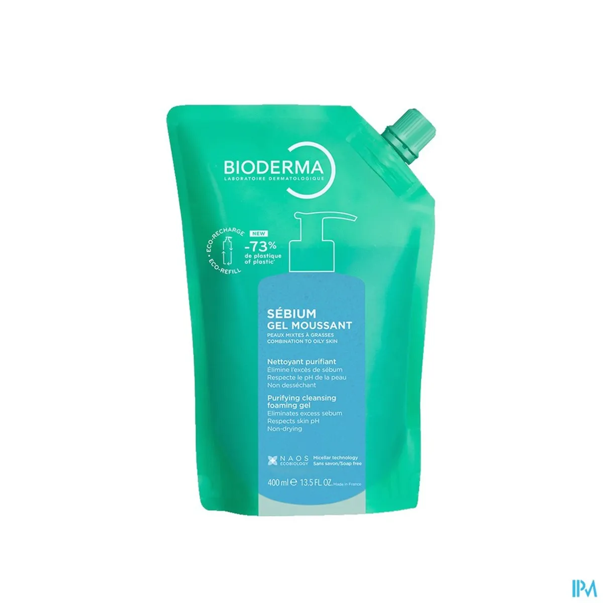 Bioderma Sébium Gel Moussant Eco-Recharge 400ml