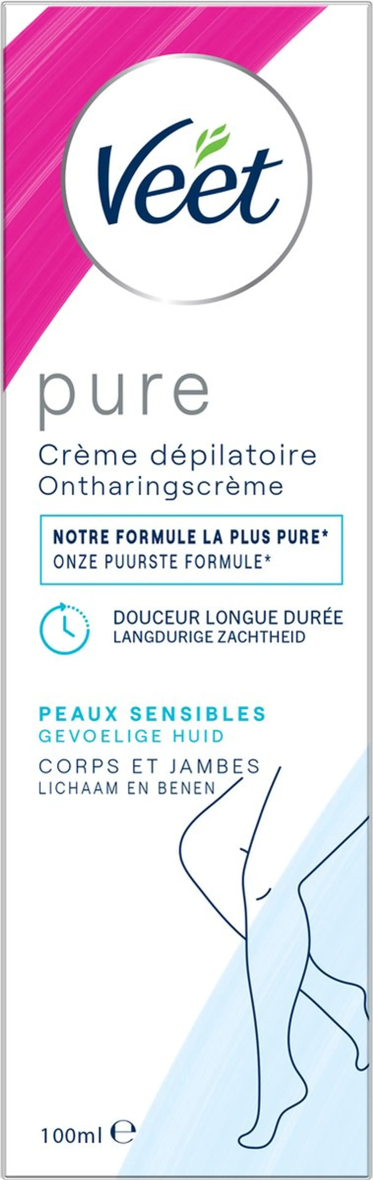 Veet Pure Ontharingscrème Gevoelige Huid 100 ml