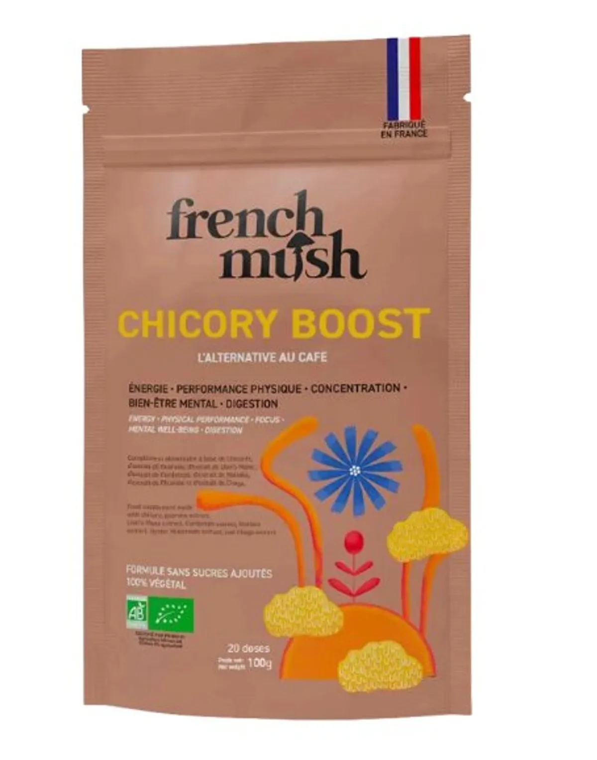 French Mush Biologische Boostdrank met Cichorei 20 Porties 80 g