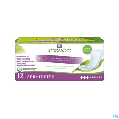 Organyc Incontinence Urinaire Serviettes Extra Bio 12 Pièces