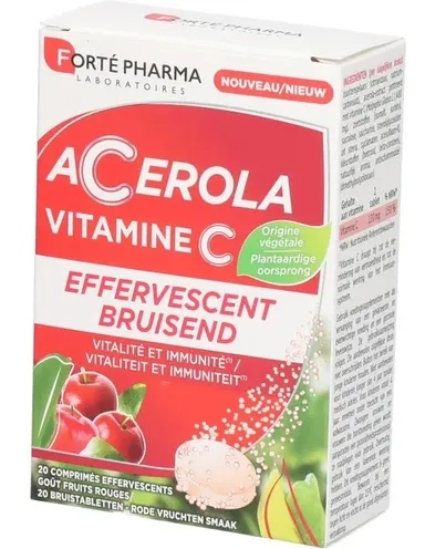 Forté Pharma Acérola Vitamine C Effervescent 20 Comprimés Effervescents